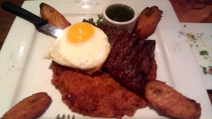 Tacu-tacu, a dish that's not commonly found on the menu in U.S. Peruvian eateries.