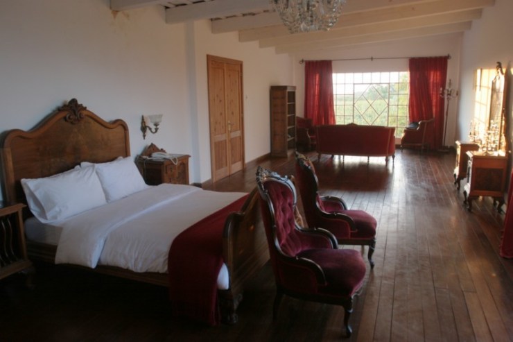 Old-world charm in a new-world winery. A guest room at Bodega Narbona (image courtesy o Bodega Narbona).