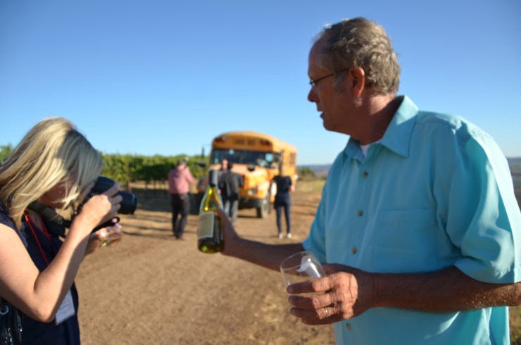Gary Hartley poses for a close-up of Foxen Chardonnay.