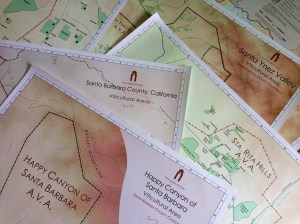 Maps of the five AVAs in Santa Barbara County.